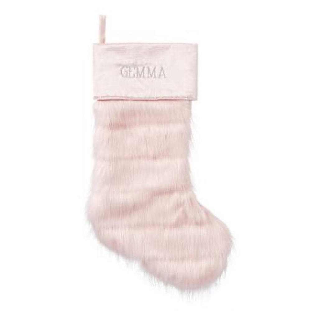 ISO: Monique Lhuillier Blush Faux-Fur Stocking Pottery Barn - NOT SELLING